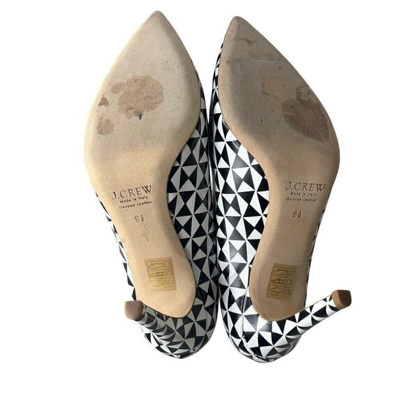 J.Crew Geometric Pointed Pumps Black / White Size 8.5 - Picture 5 of 5